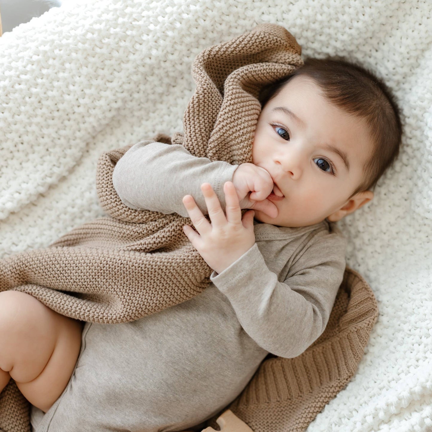 Heritage Knit 100% Organic Cotton Swaddle Baby Blanket