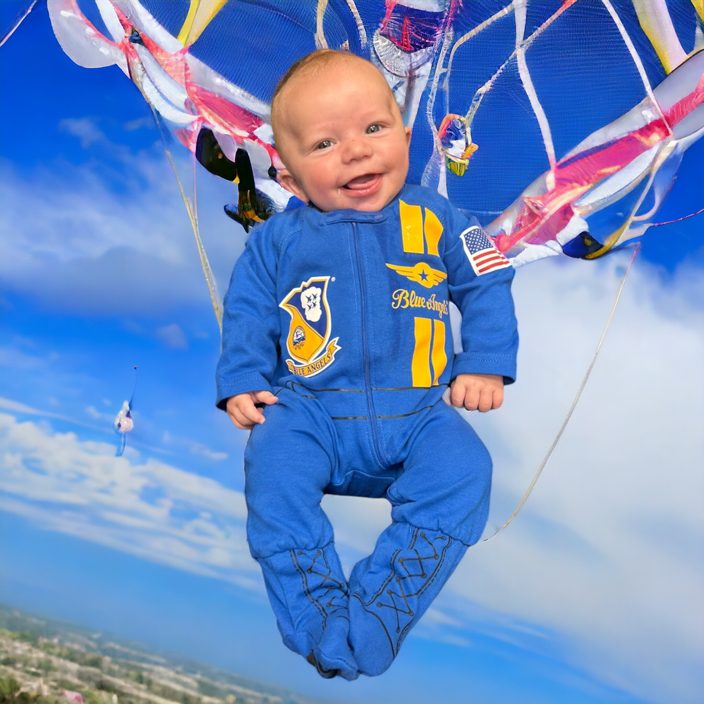 BLUE ANGELS FLIGHT SUIT BABY CRAWLER