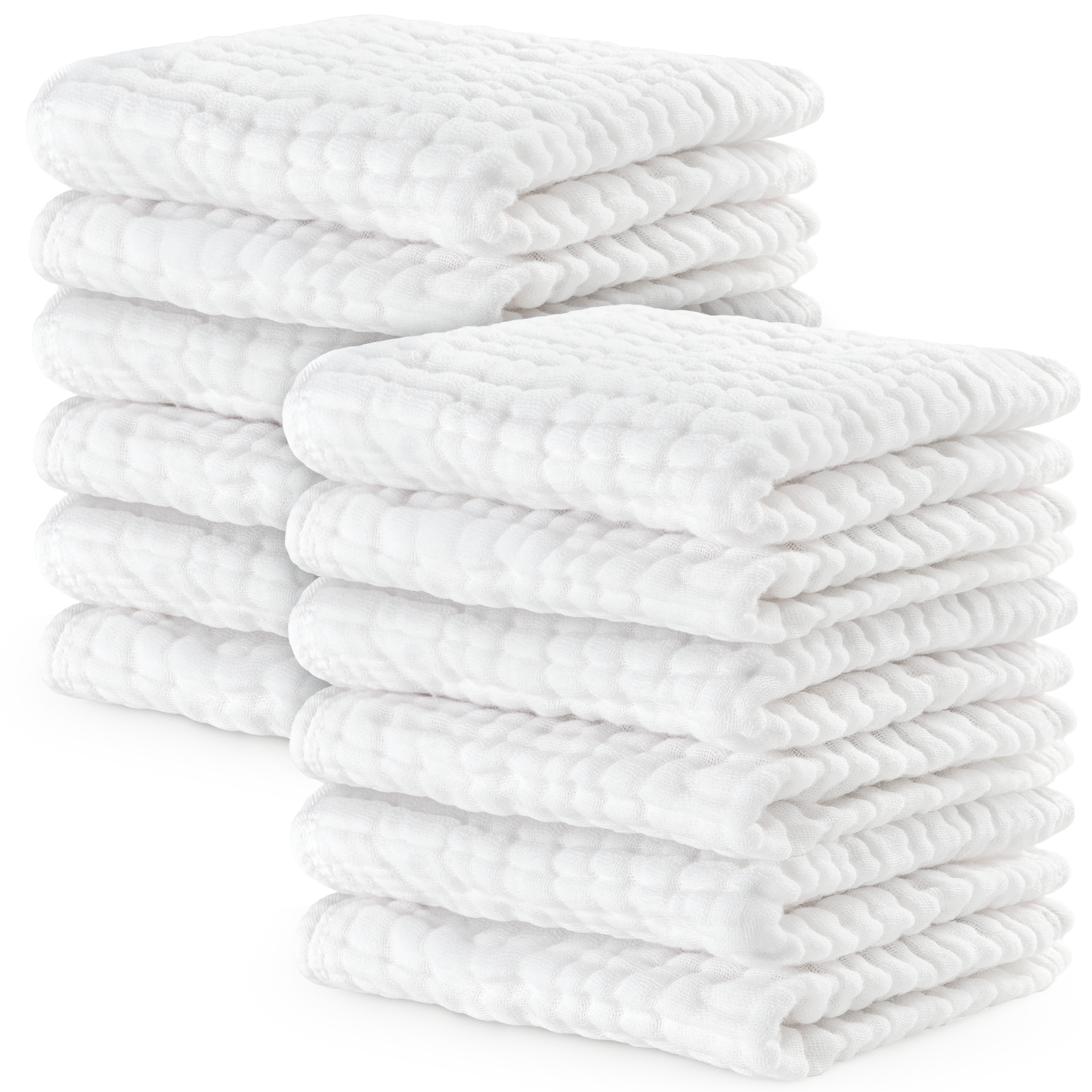Baby Washcloths 100% Muslin Cotton by Comfy Cubs