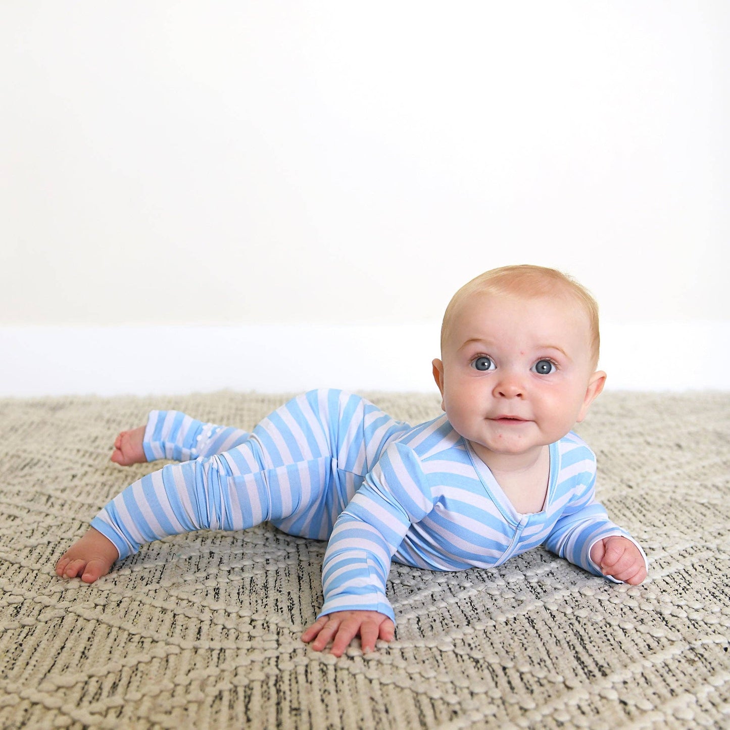 Hudson ZIP Bamboo Striped One Piece Baby Outfit