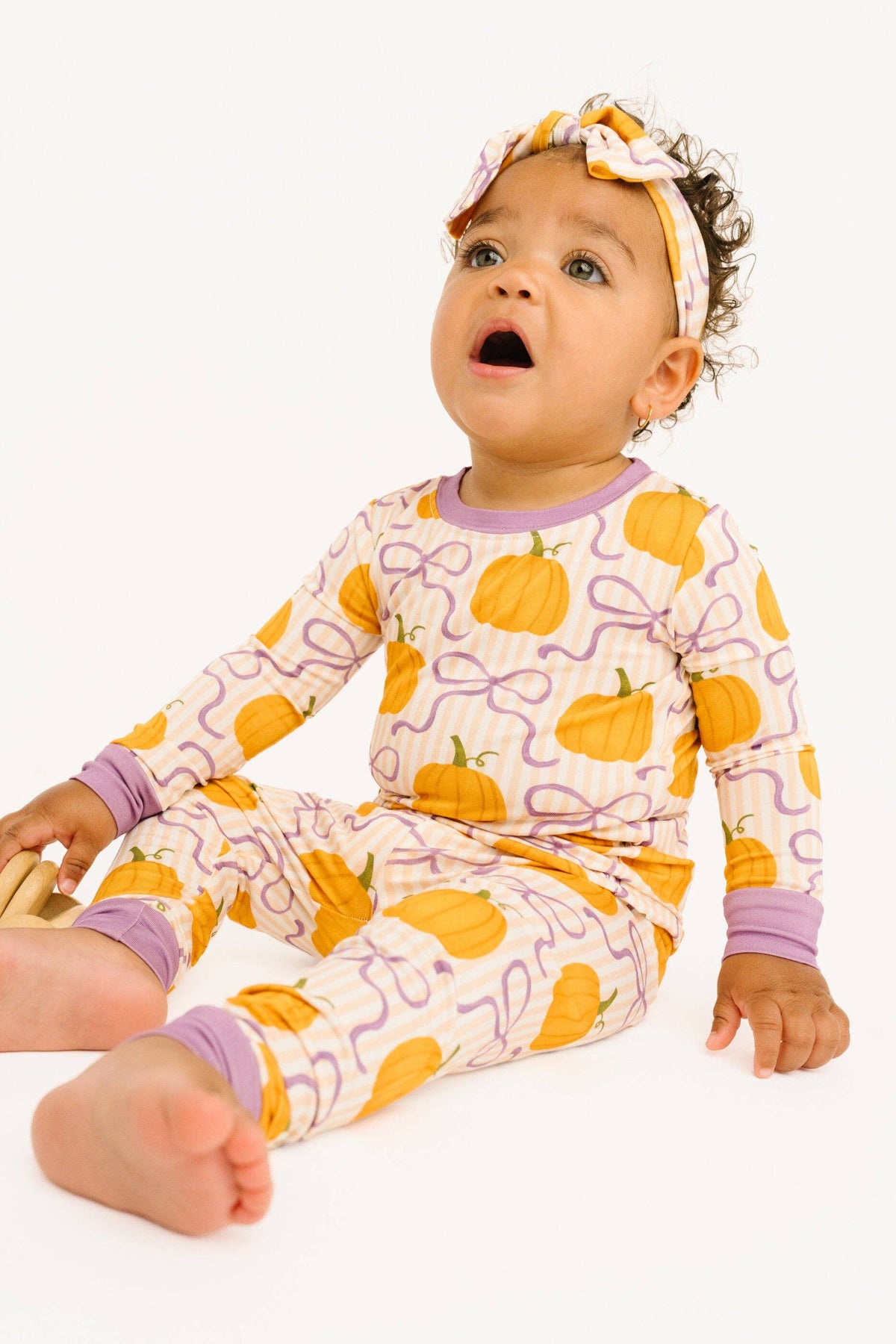 Pumpkin & Bows Bamboo Set