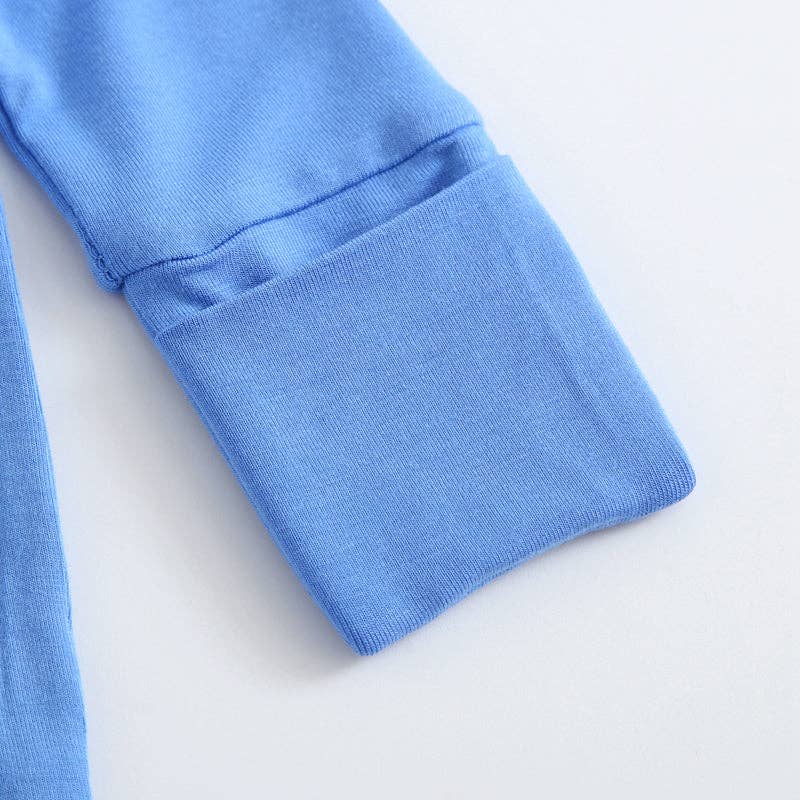 Pure Blue Zippered Romper NICU Micro-Preemie Sleep & Play