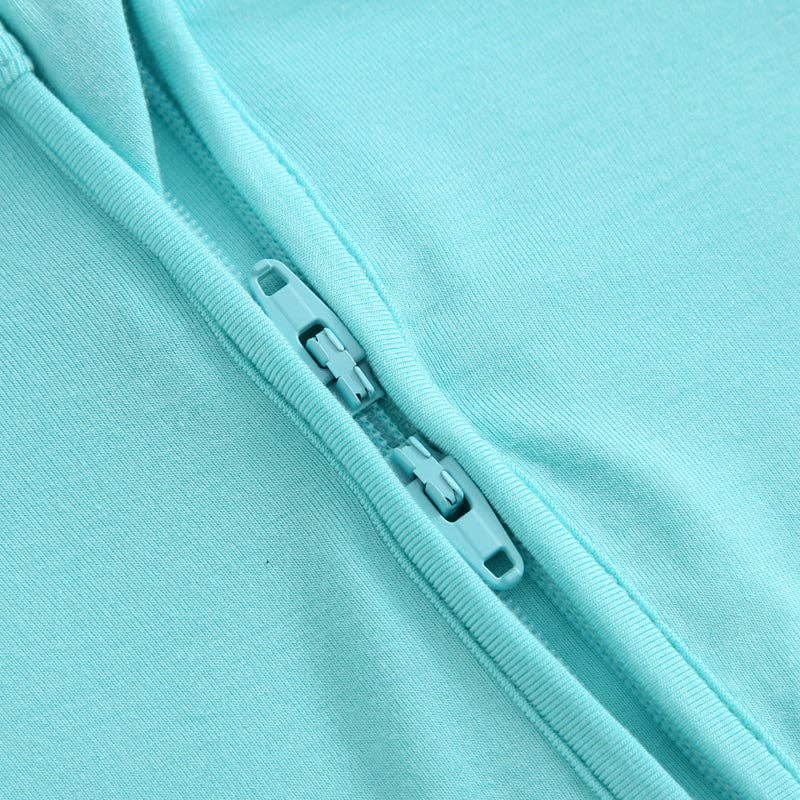 Turquoise Zippered Romper NICU Newborn Outfit