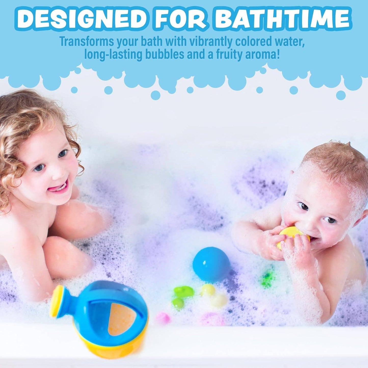 Tub Works® Magical Kids Bubble Bath, Pink, Purple & Teal Bath Colors
