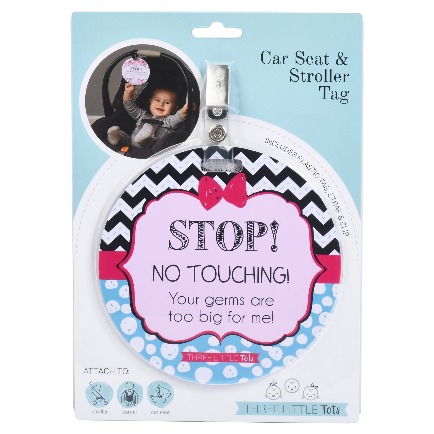 Zig Zag No Touching Car Seat and Stroller Tag