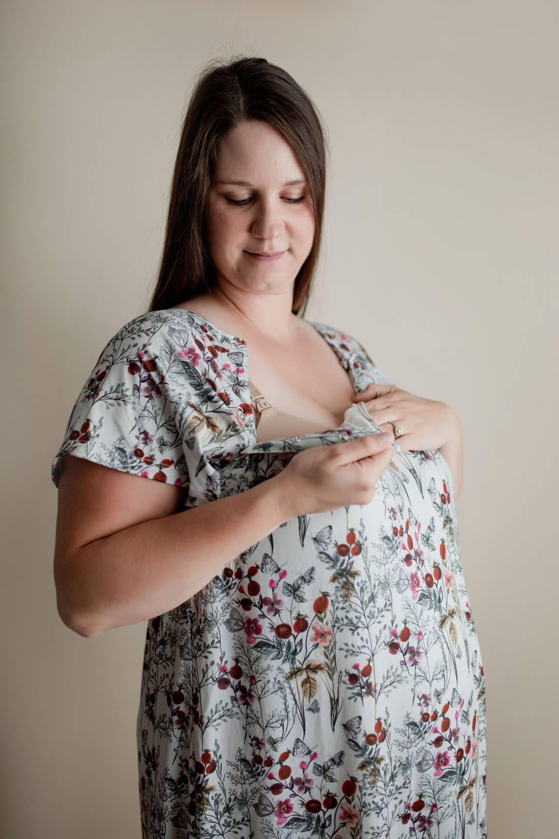Floral Mommy Labor and Delivery/ Nursing Gown