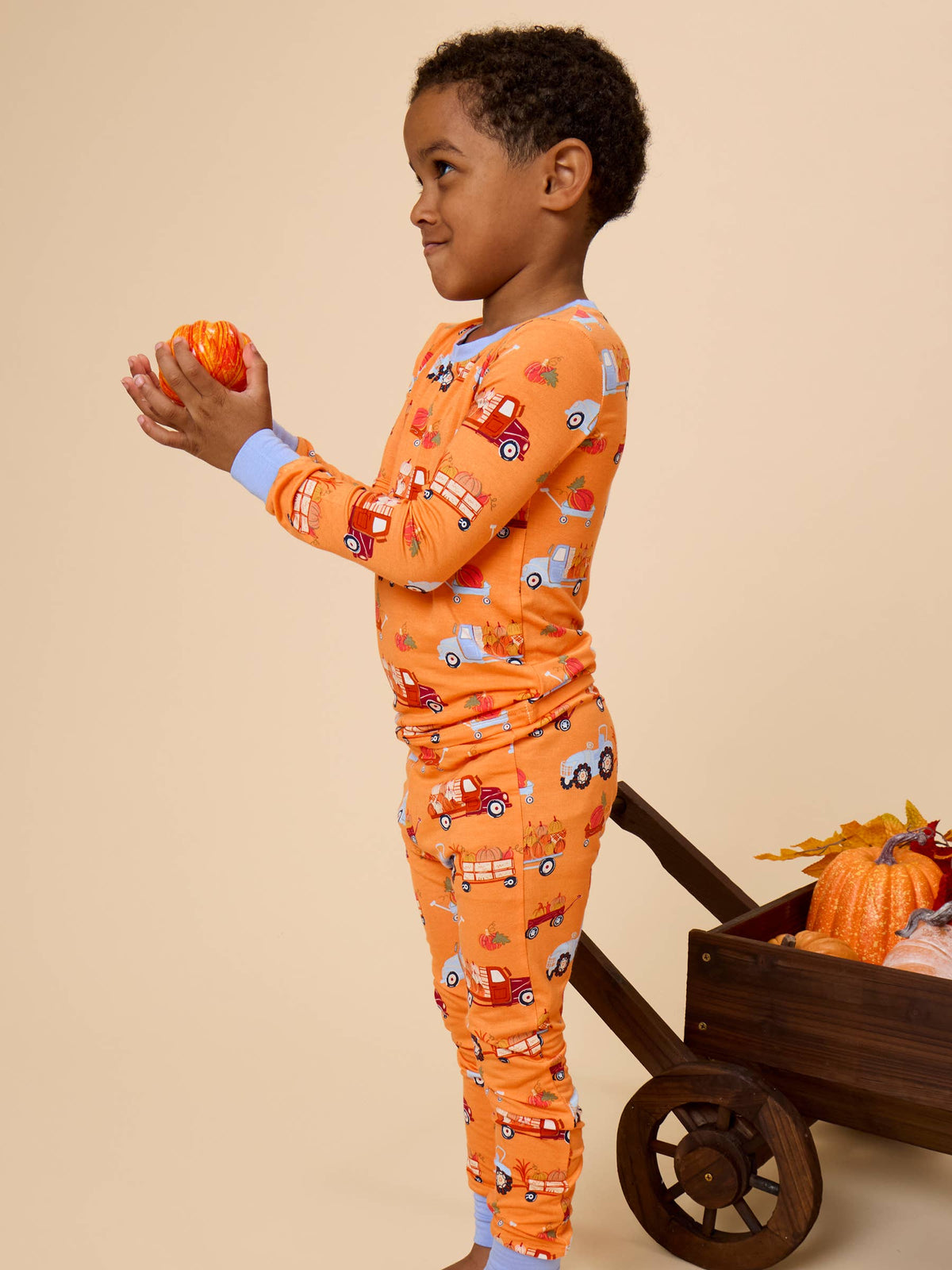 SoftSnooze™ Kids Bamboo Viscose Harvest Haul Long Sleeve Pajama Set