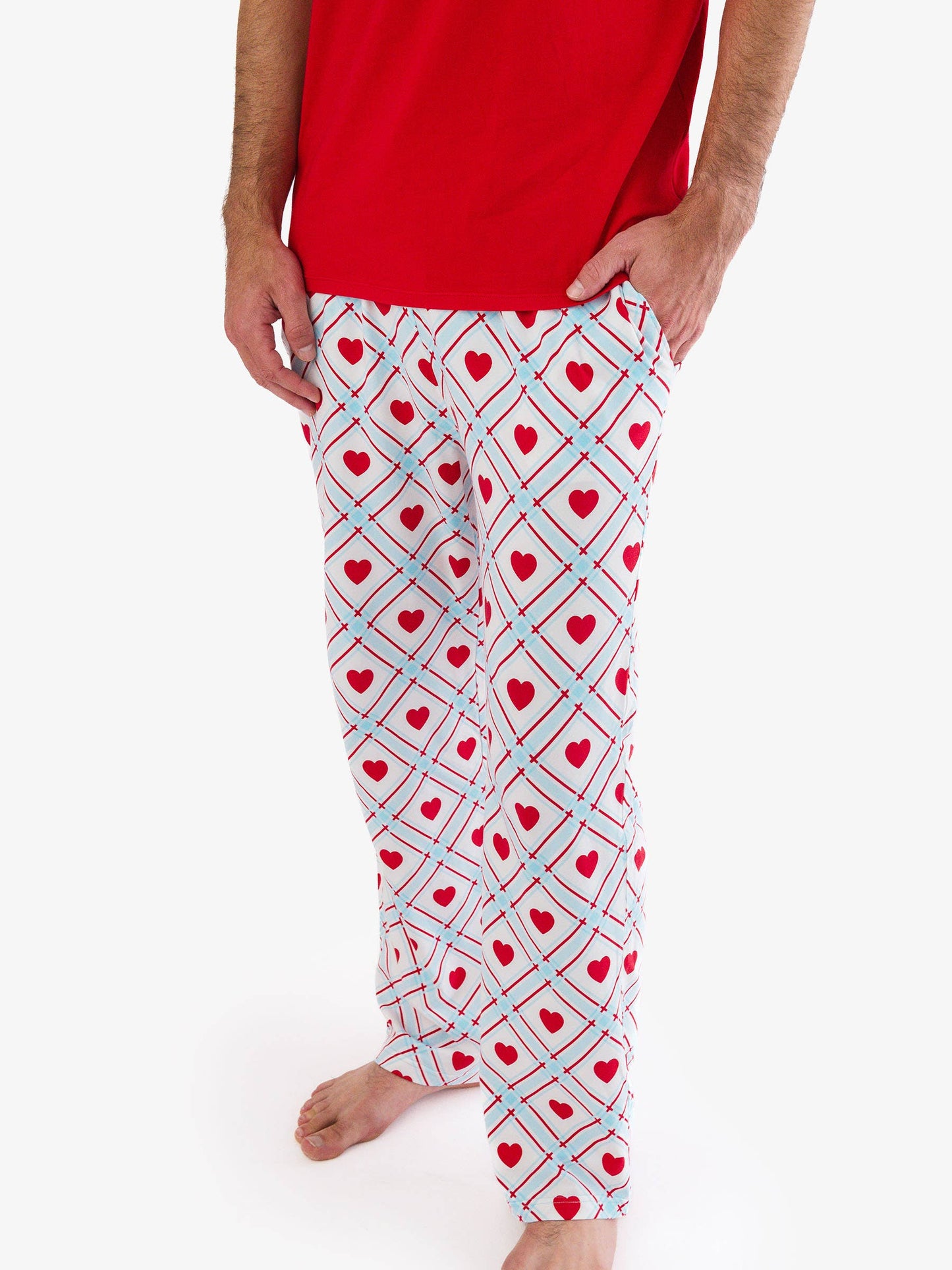 SoftSnooze™ Adult Cotton Modal Blue Sweetheart Plaid Pajama Pants