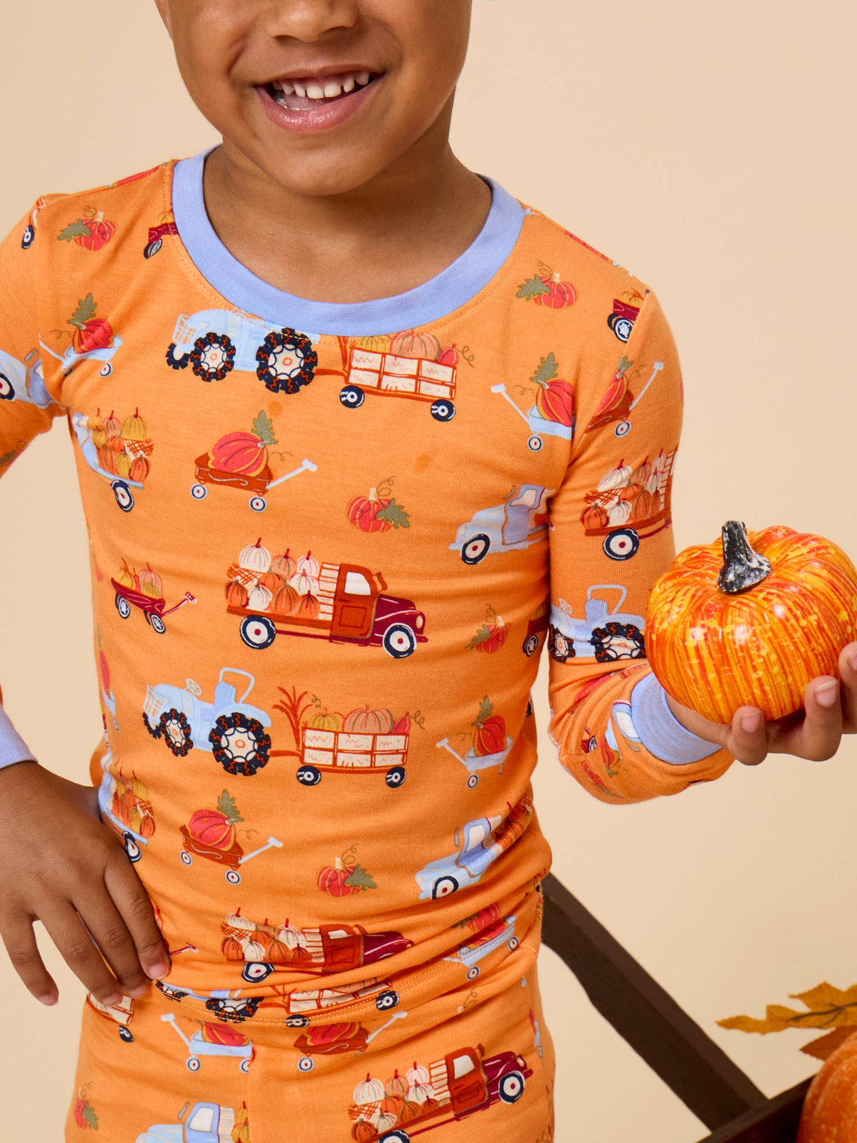 SoftSnooze™ Kids Bamboo Viscose Harvest Haul Long Sleeve Pajama Set