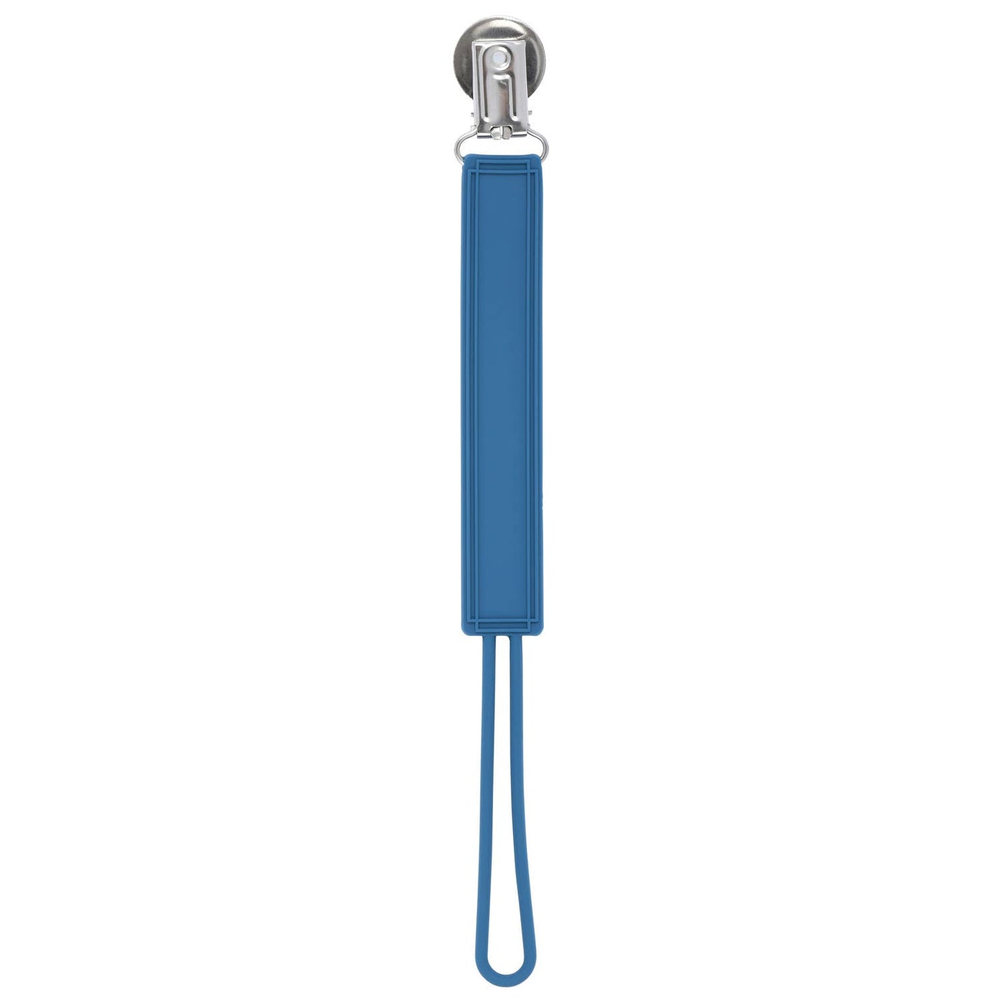 Classic Blue All Silicone Modern Pacifier Clip