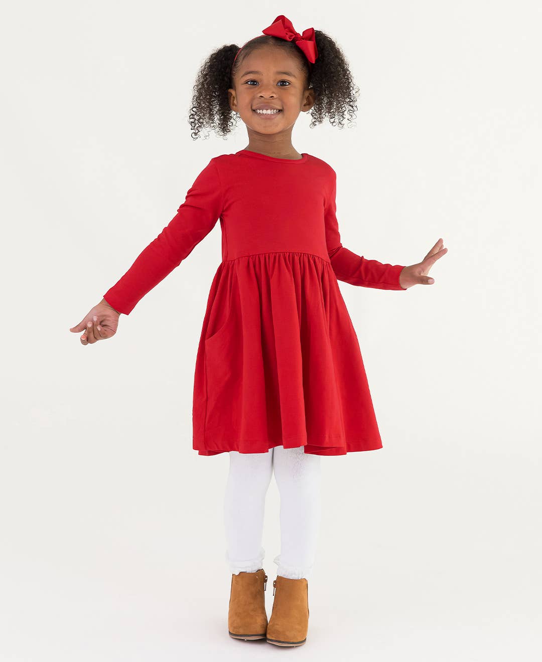 Girls Red Bow Headband