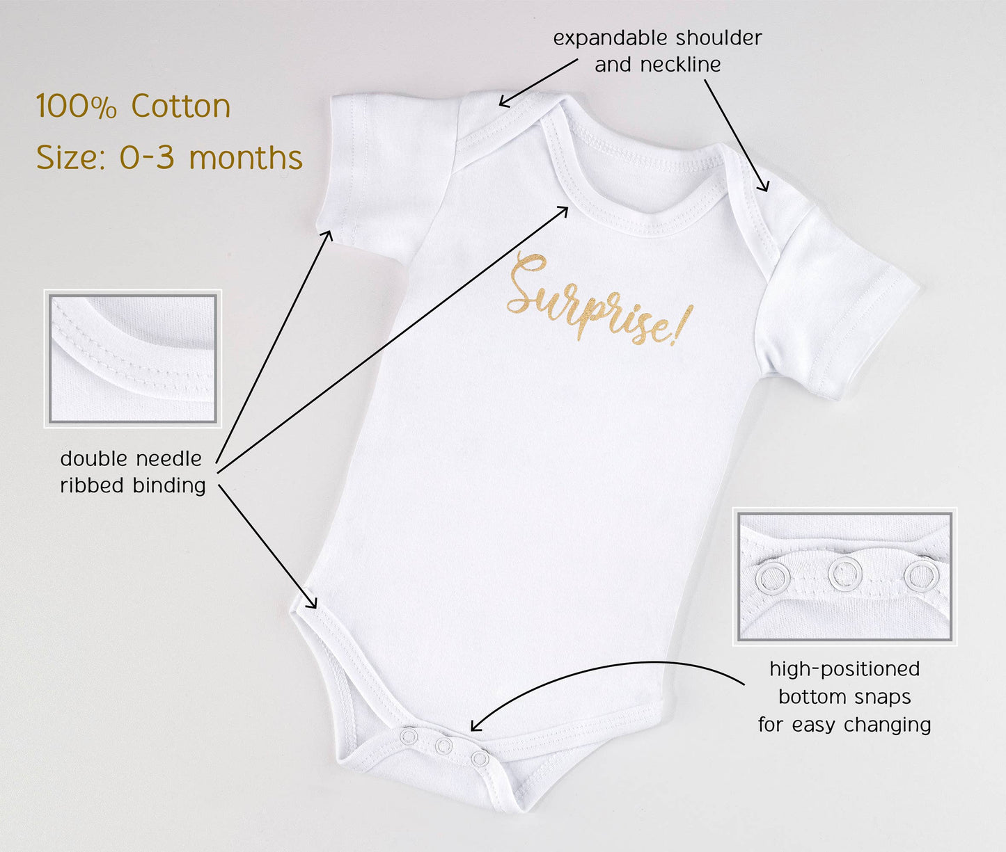 Lillian Rose, Surprise? Pregnancy Baby Announcement Onesie R