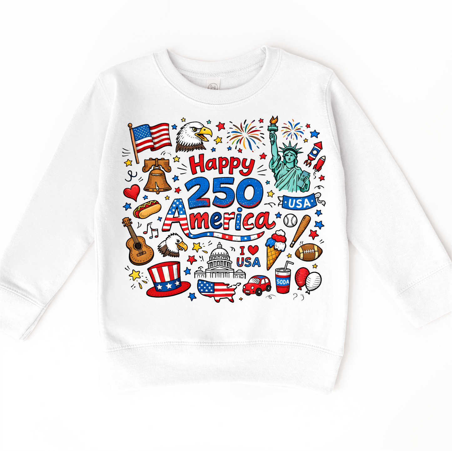 Happy 250 America Kids Shirt – Patriotic 4th of July Tee – USA 250th Birthday Toddler Shirt (2026)