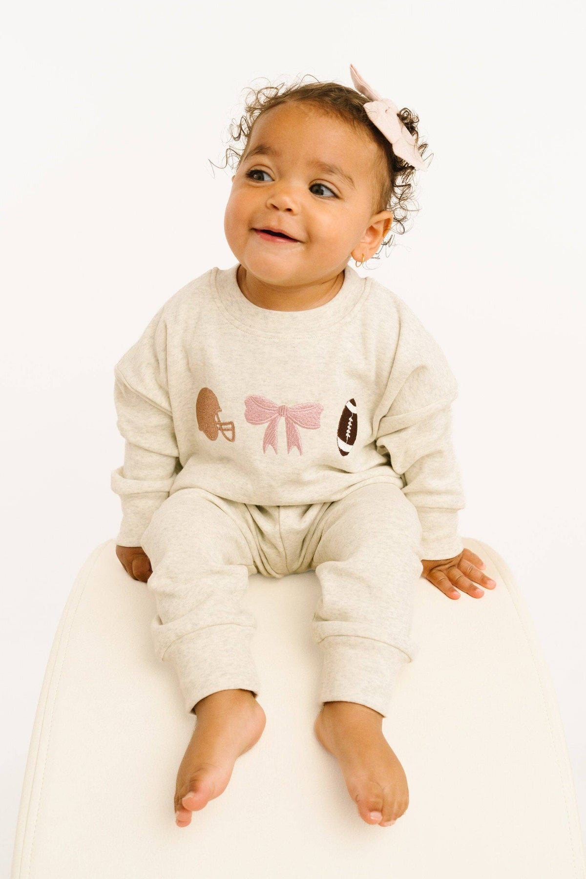 Touchdown Bow Embroidered Crewneck Set