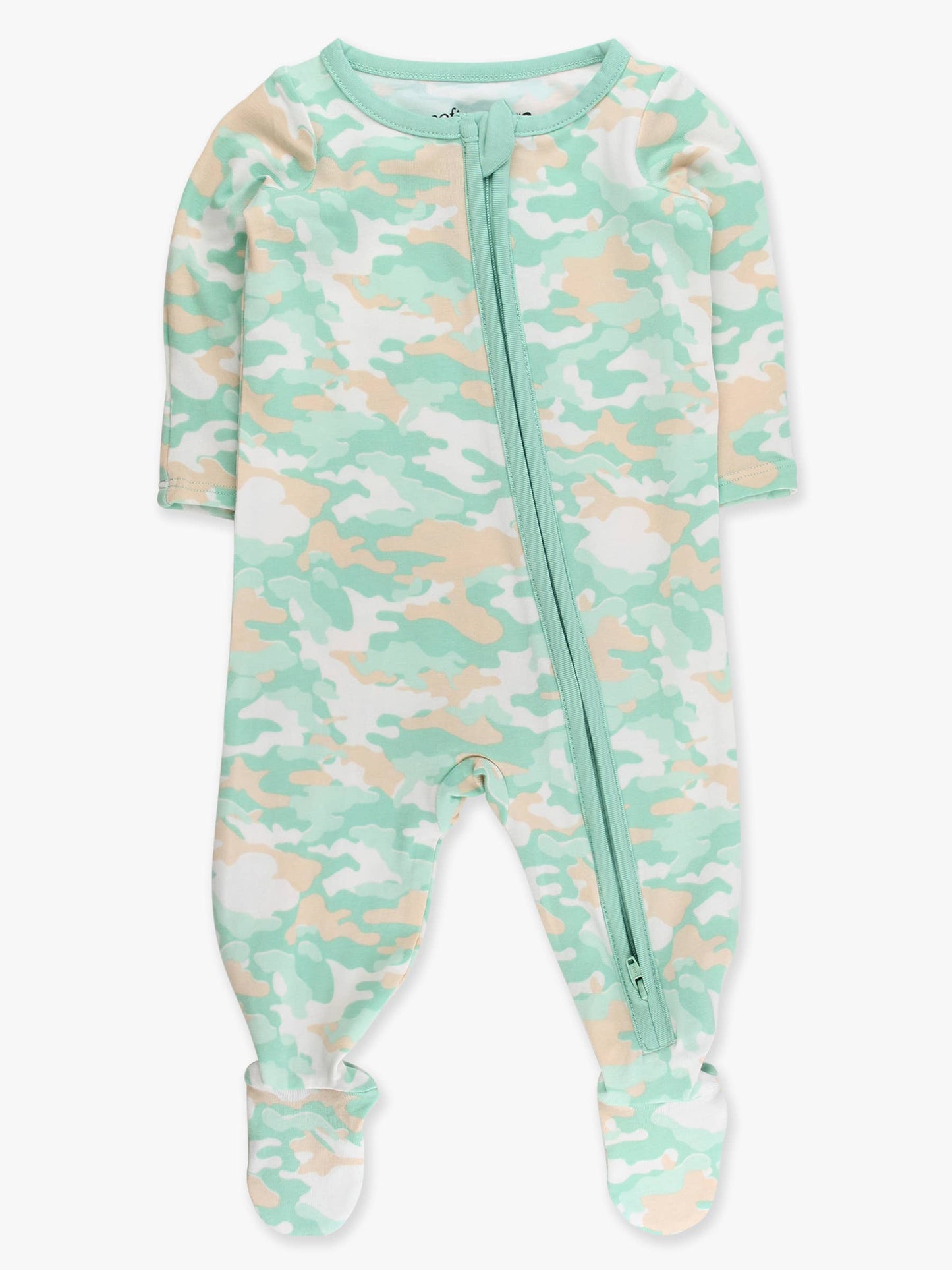 SoftSnooze™ Baby Cotton Modal Sage Trail Camo Footed One Piece Pajama
