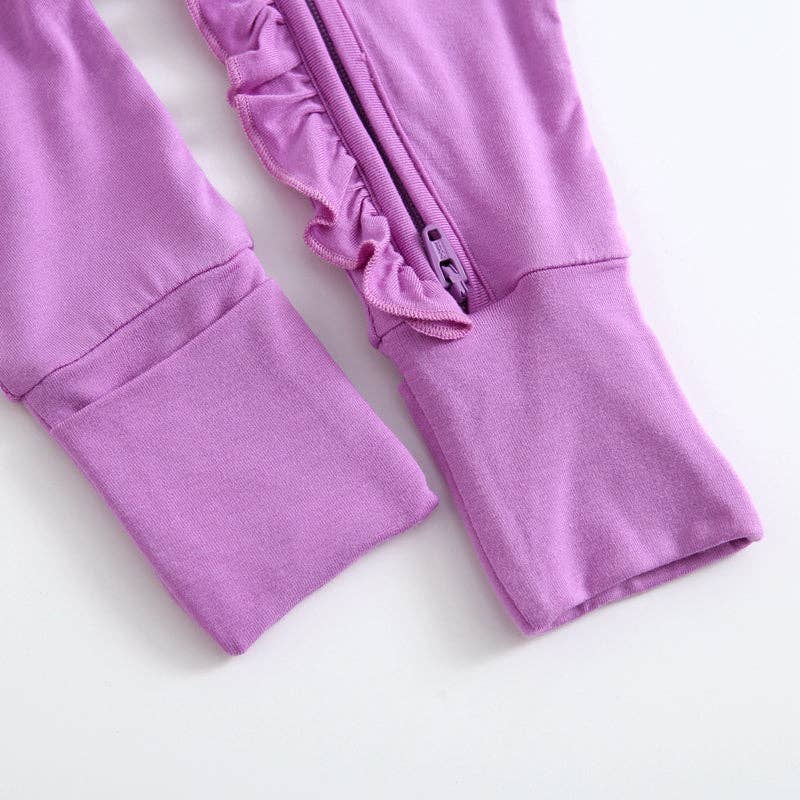 Luxie Lavender Ruffled Convertible Romper I Micropreemie