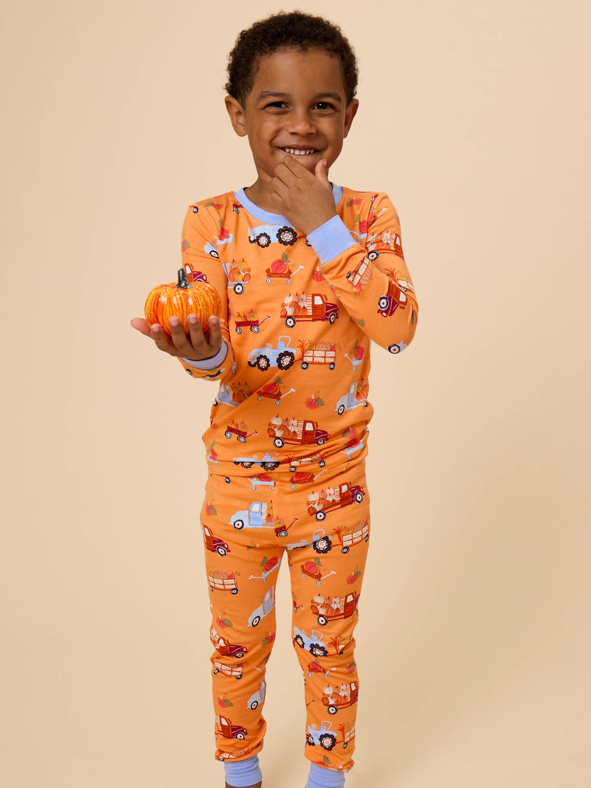 SoftSnooze™ Kids Bamboo Viscose Harvest Haul Long Sleeve Pajama Set
