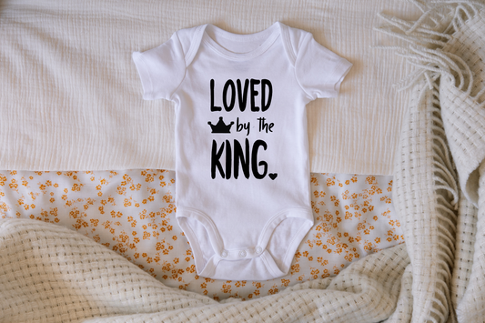 Loved By the King Biblical Newborn Onesie