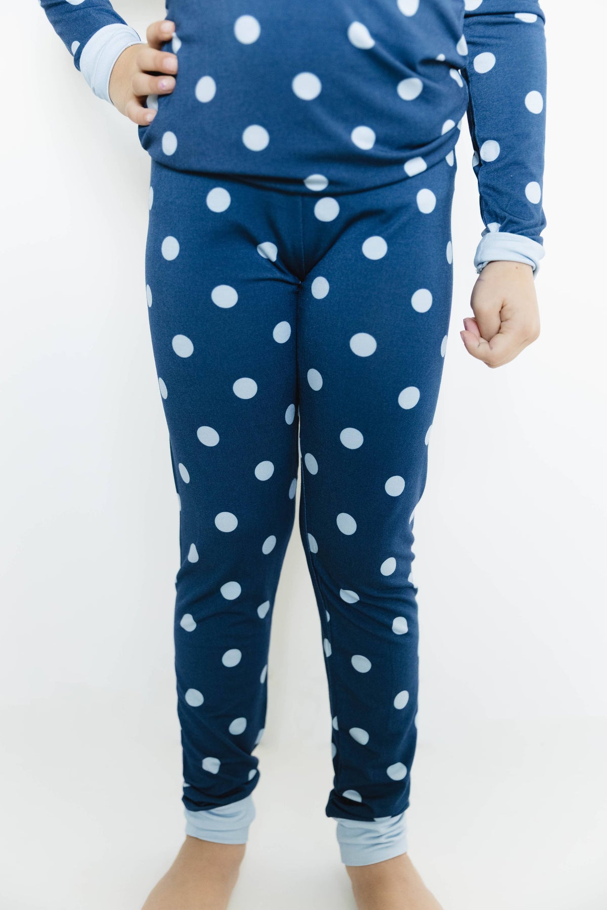 Navy Polkadot Bamboo Set