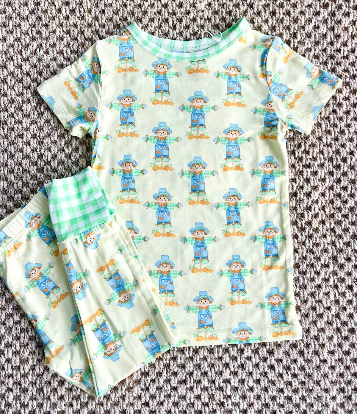 Green Scarecrow Two Piece Pajama set