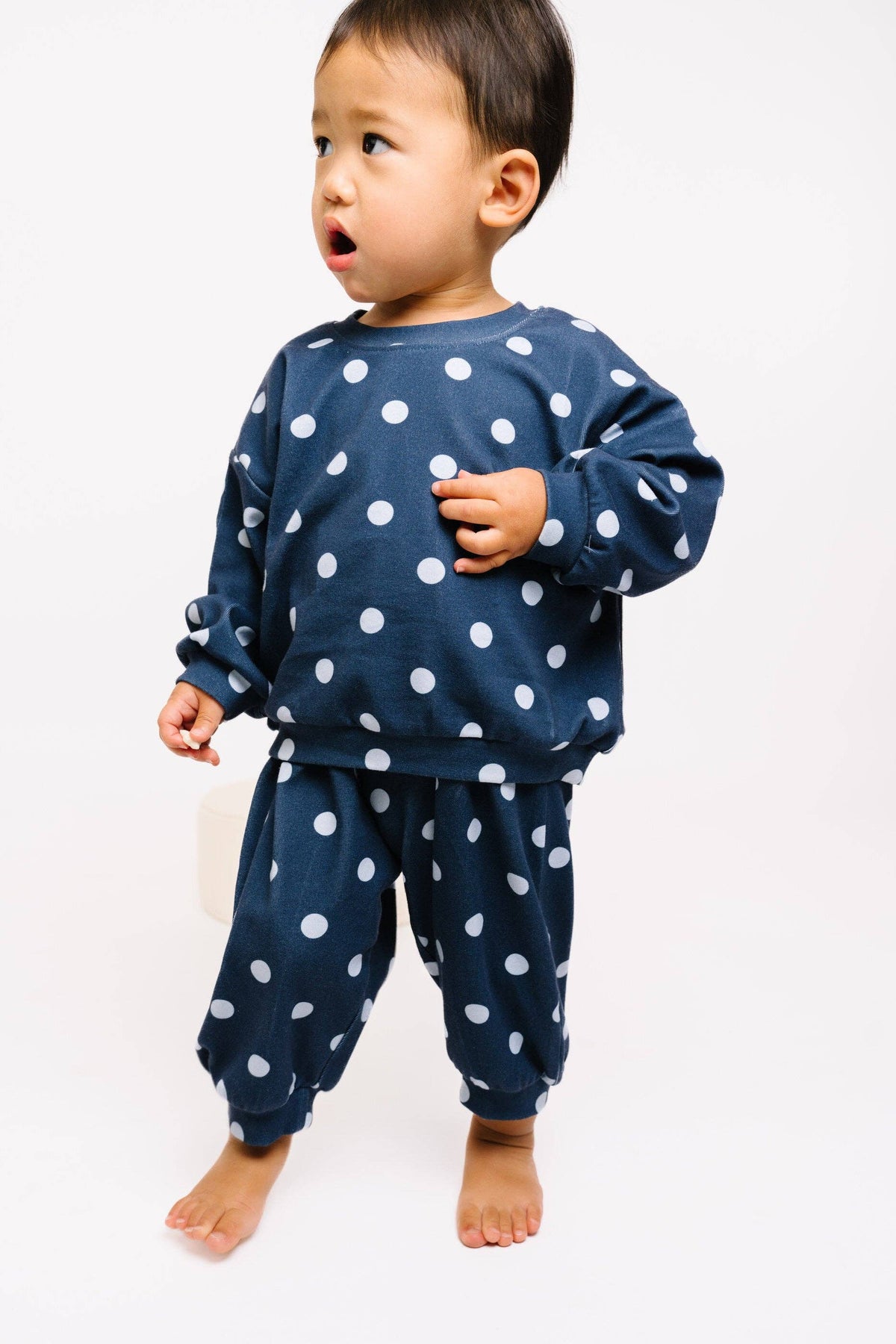 Navy Polkadot Sweatsuit