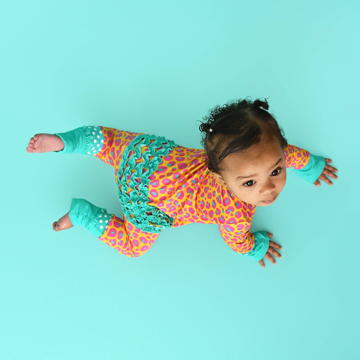 Kelly Leopard RUFFLE ZIP Bamboo One Piece Baby Outfit