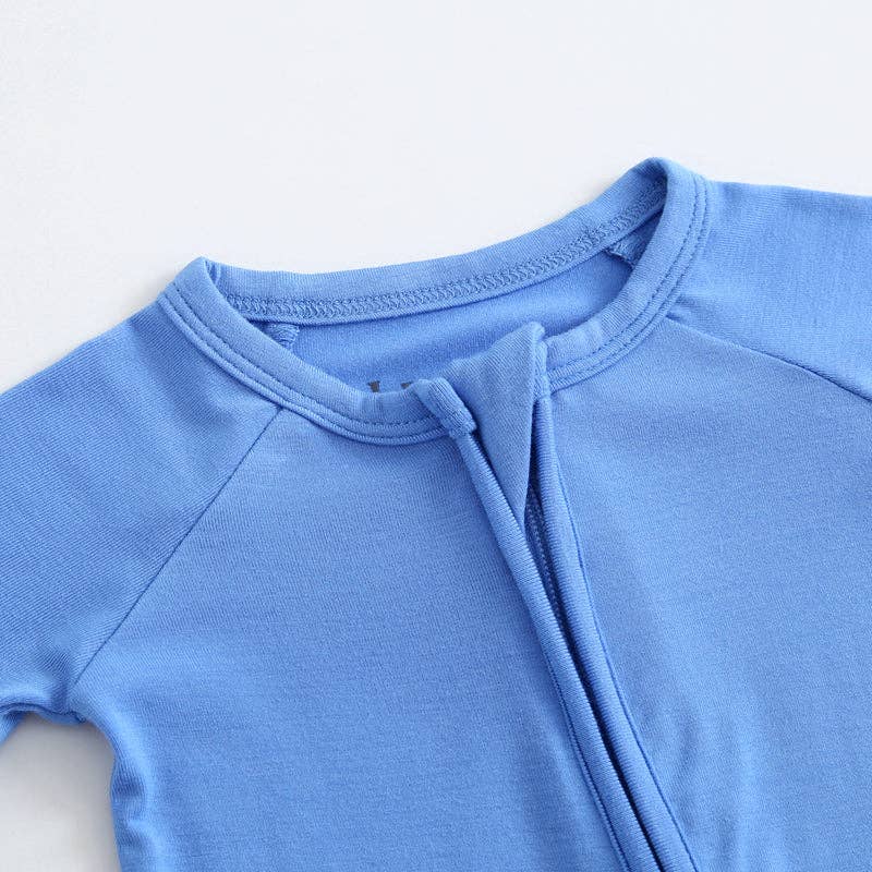 Pure Blue Zippered Romper NICU Micro-Preemie Sleep & Play