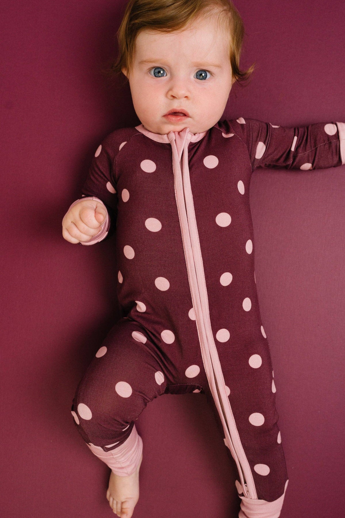 Mulberry Polkadot Bamboo Sleeper