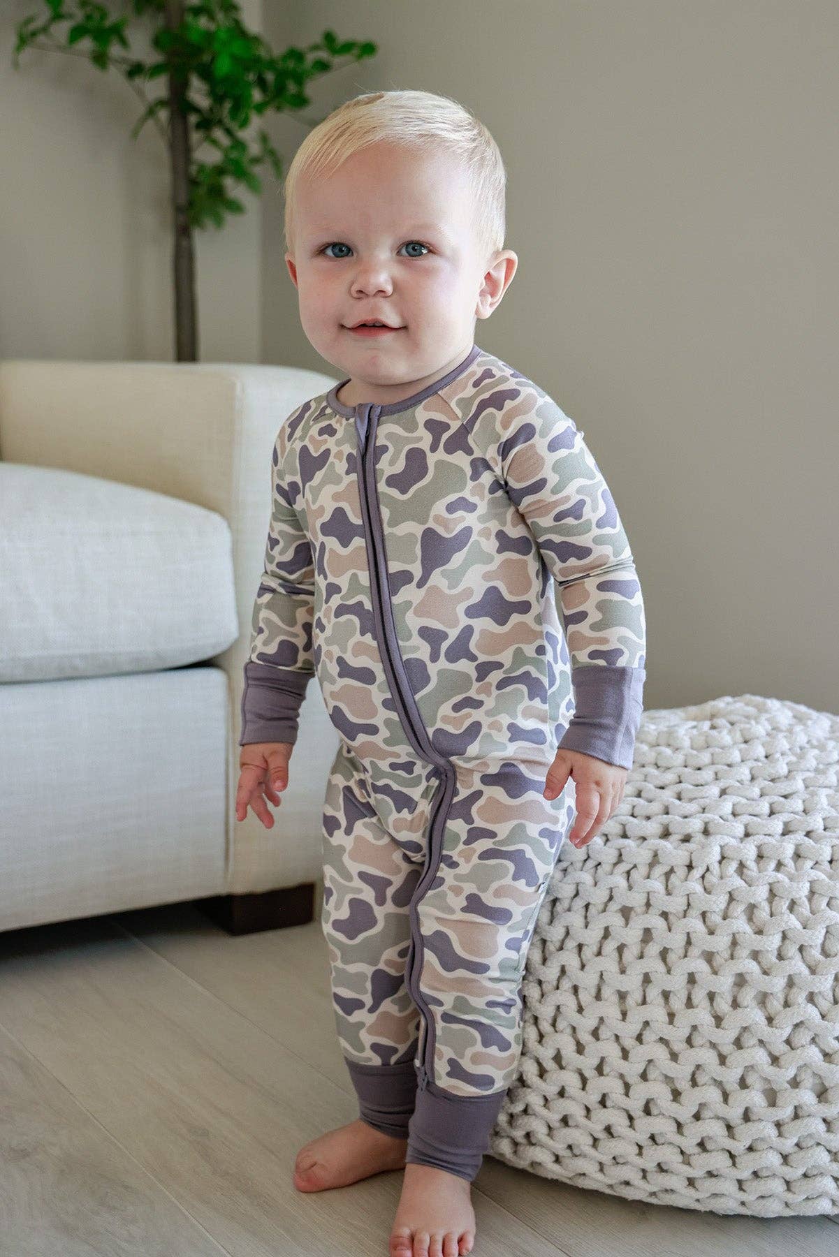Convertible Zip Romper | Camo Cutie