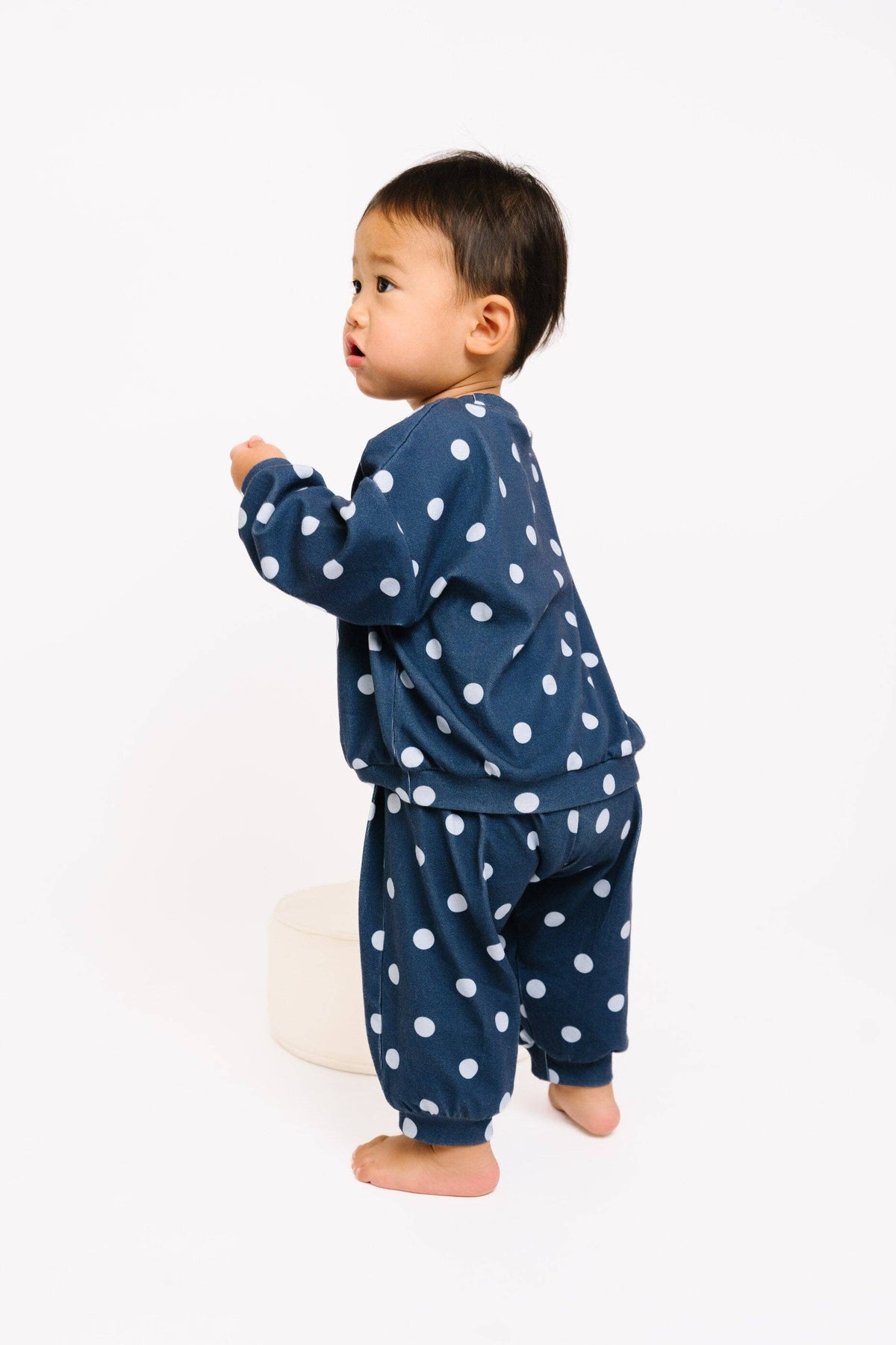 Navy Polkadot Sweatsuit