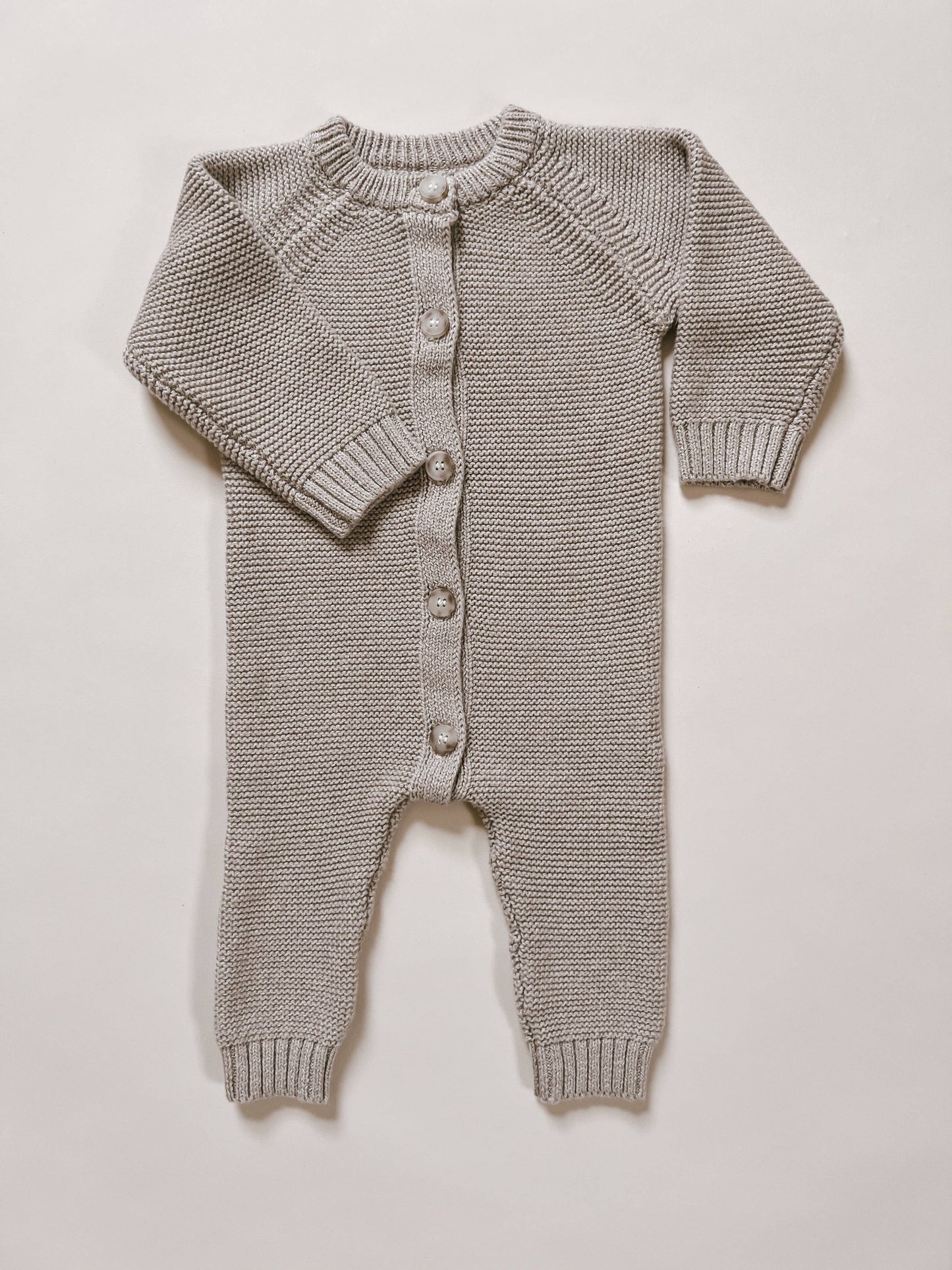Luna + Luca Classic Purl Knit Jumpsuit - Heather Beige