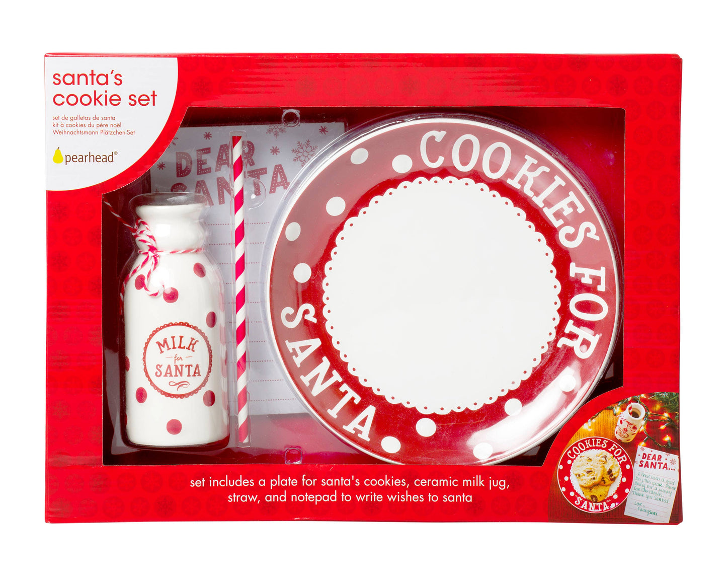 Christmas Santa's Milk Jug, Plate and Dear Santa Notepad Set