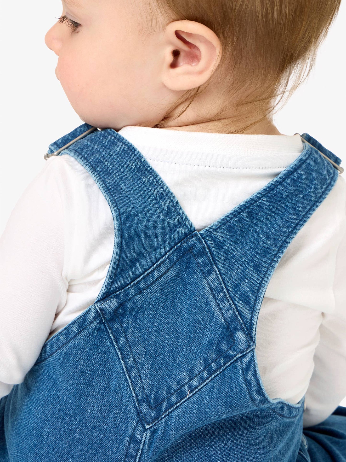 Boys Medium Wash Stretch Denim Overalls