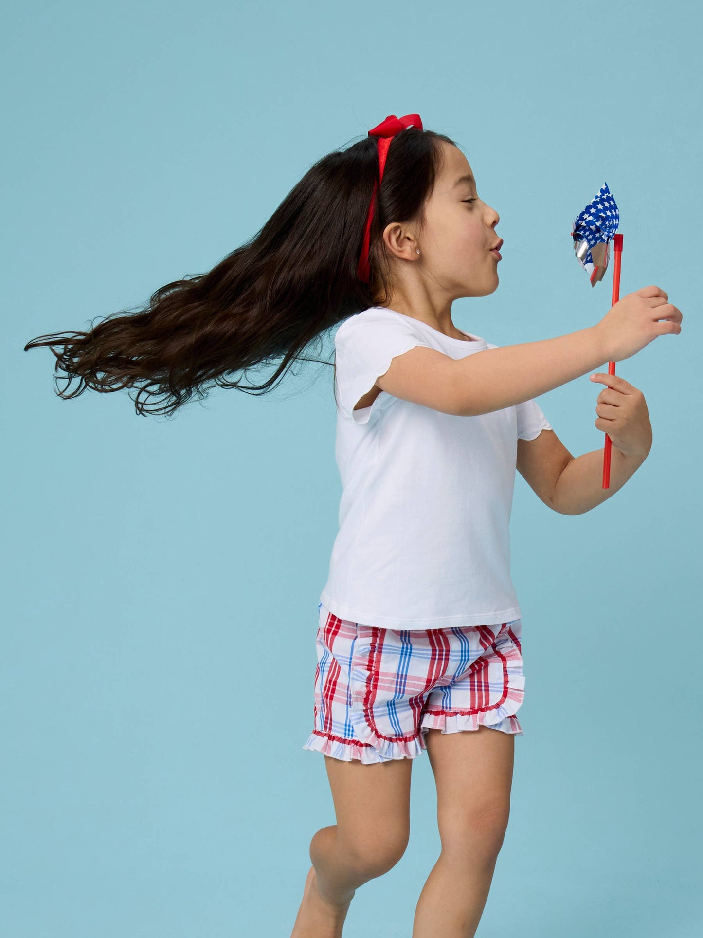 Toddler Girls Lincoln Plaid Ruffle Trim Woven Shorts