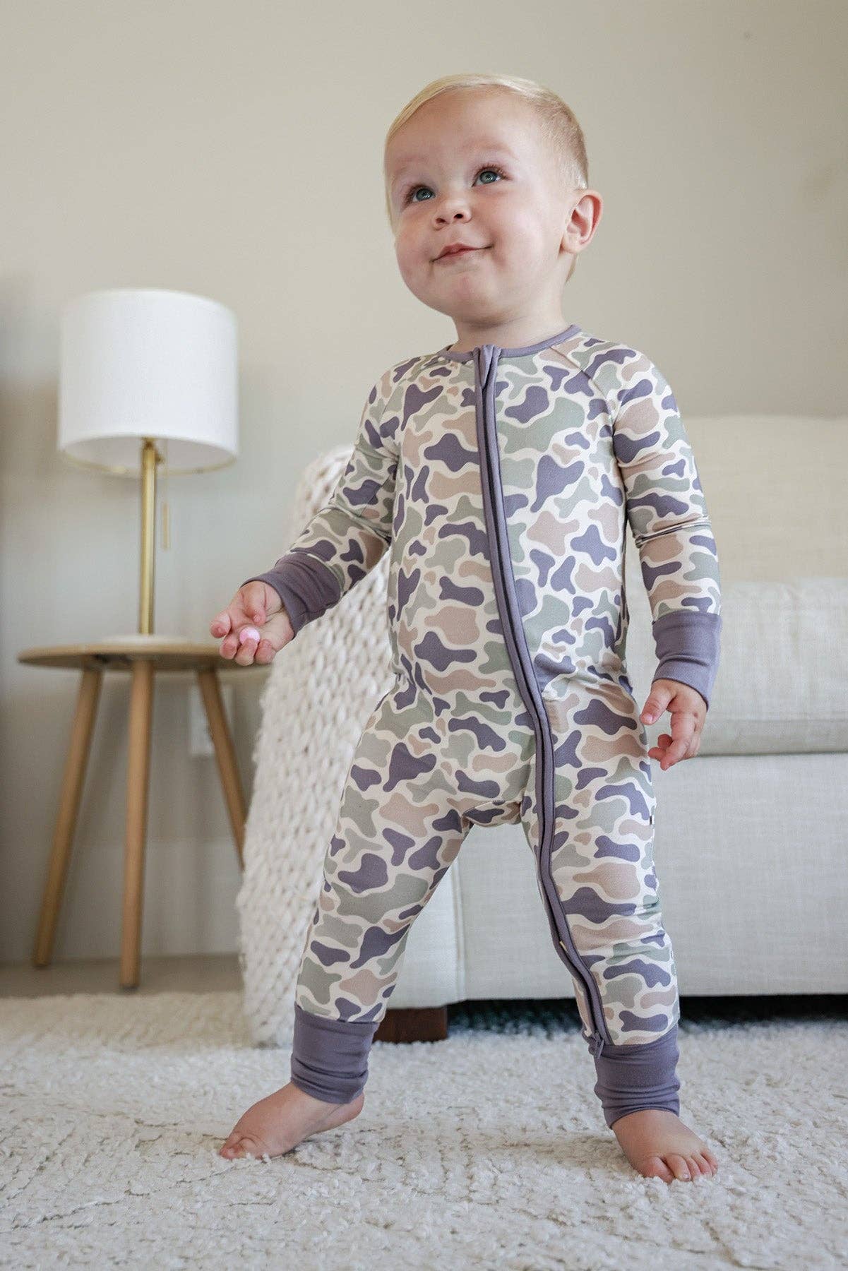 Convertible Zip Romper | Camo Cutie