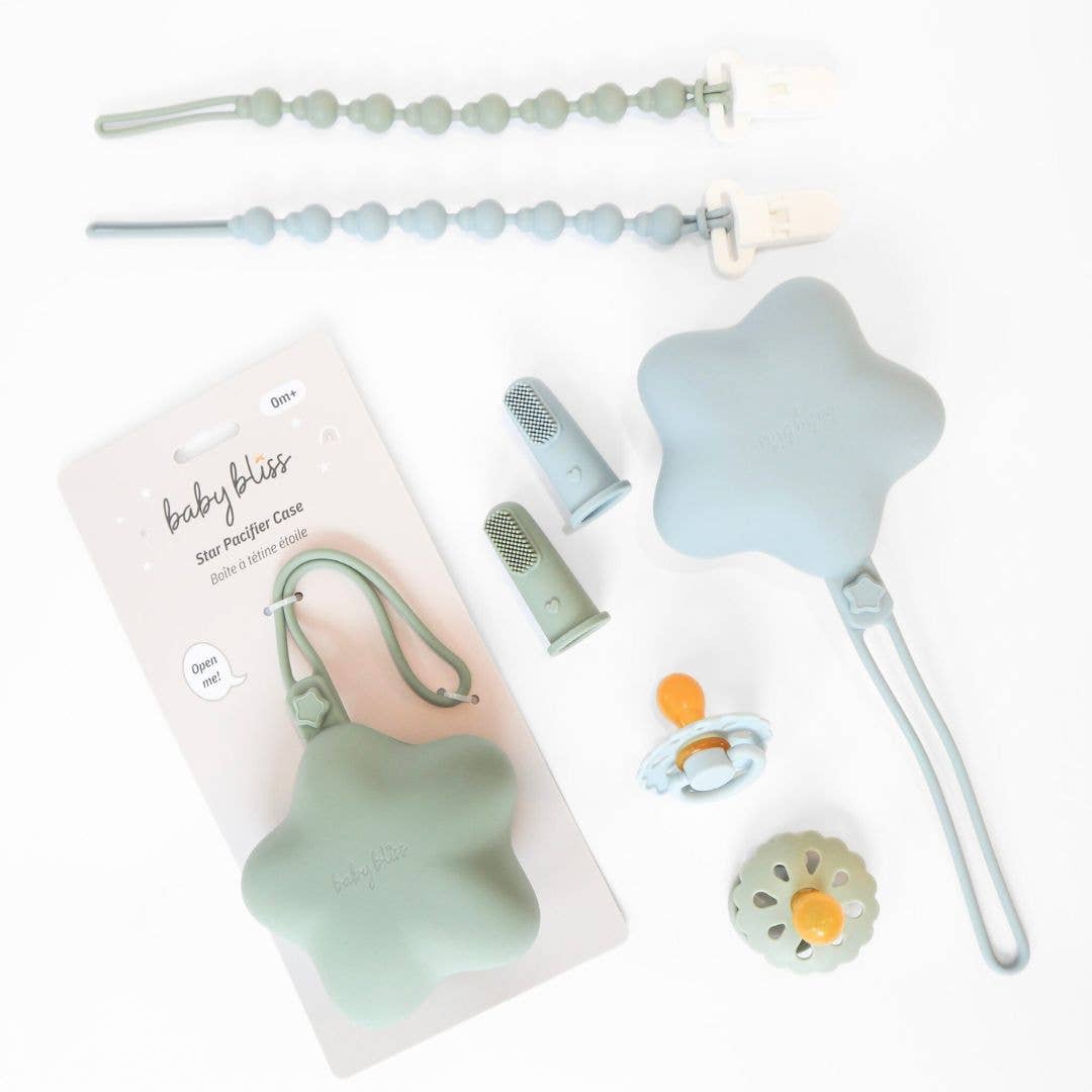 Star Pacifier Holder Case - Dusty Teal