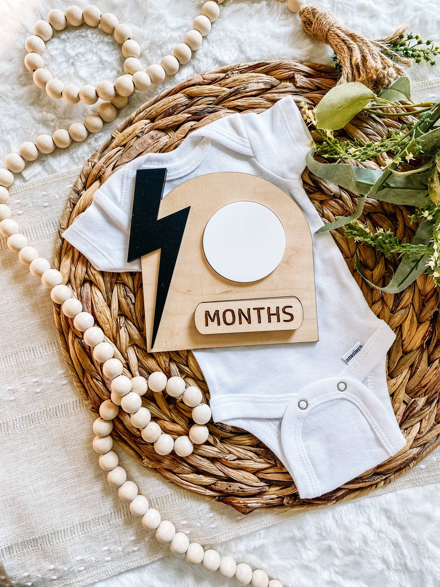 Lightning Bolt Monthly Milestone Dry Erase Sign