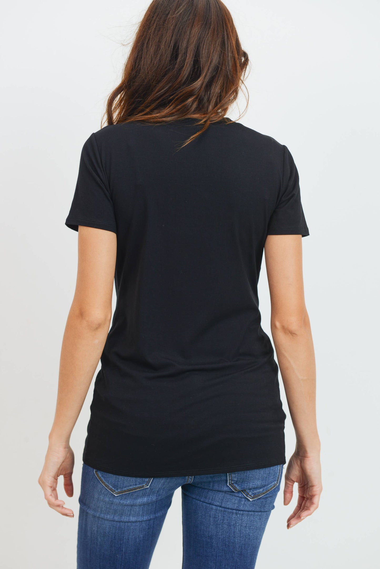Maternity Basic Crew Neck T-Shirt - Fitted Short Sleeve Tee
