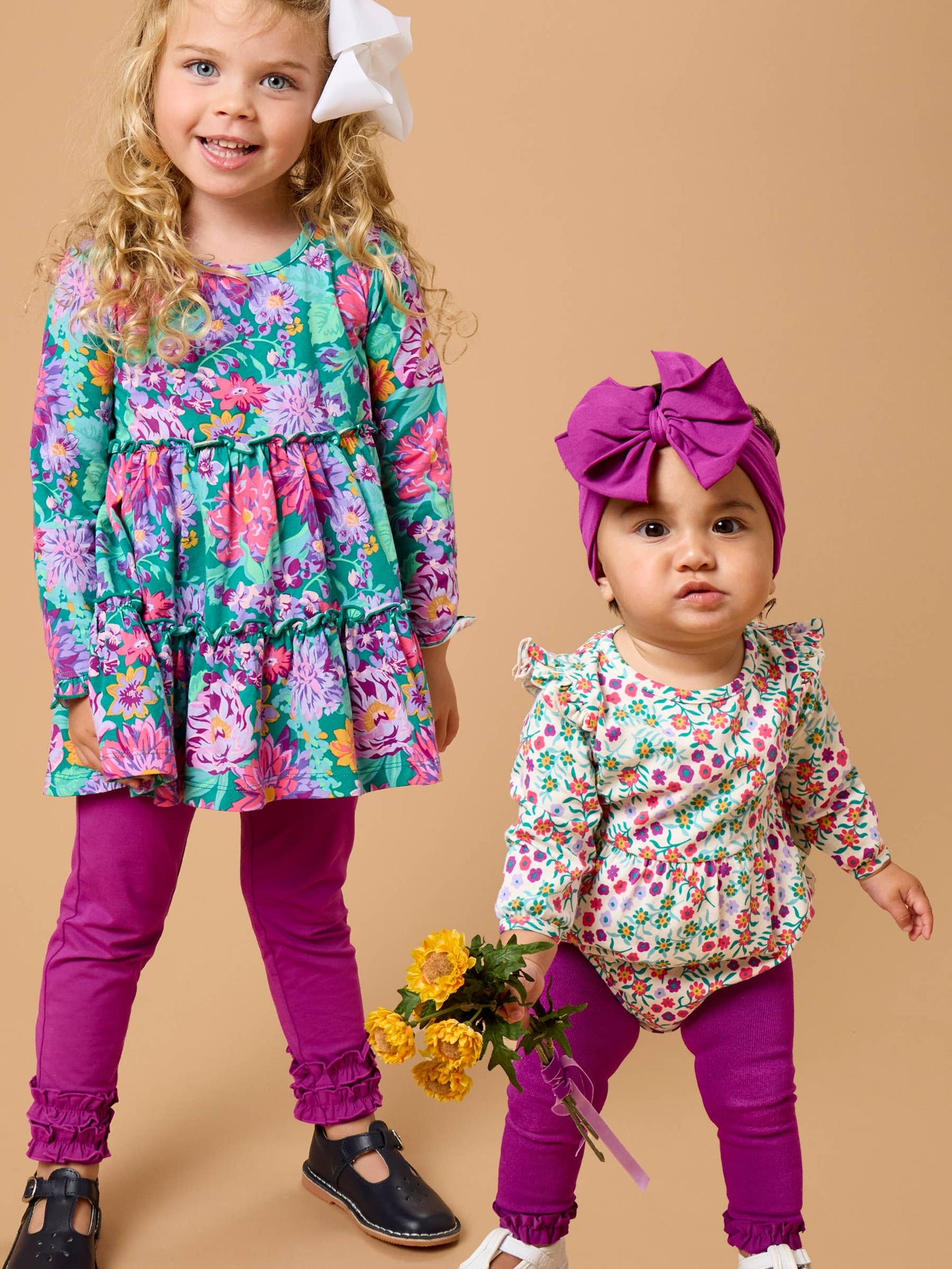 Girls Plum Tart Footless Ruffle Tights