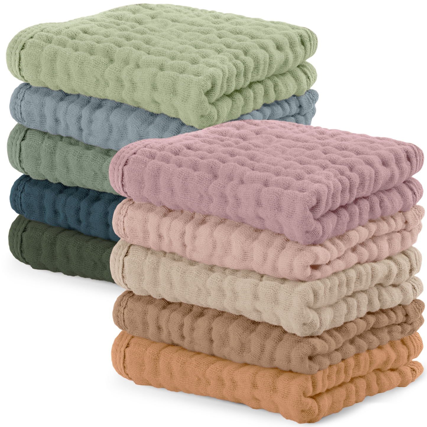 Baby Washcloths 100% Muslin Cotton by Comfy Cubs