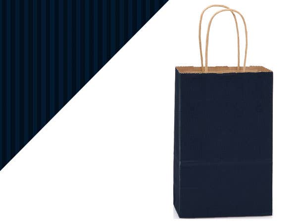 Recycled Shadow Stripe Kraft Paper Retail Shopping Bags