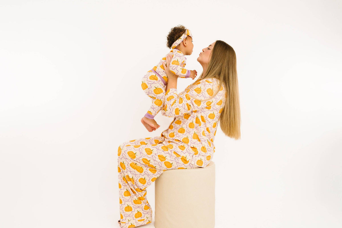 Pumpkin & Bows Bamboo Set
