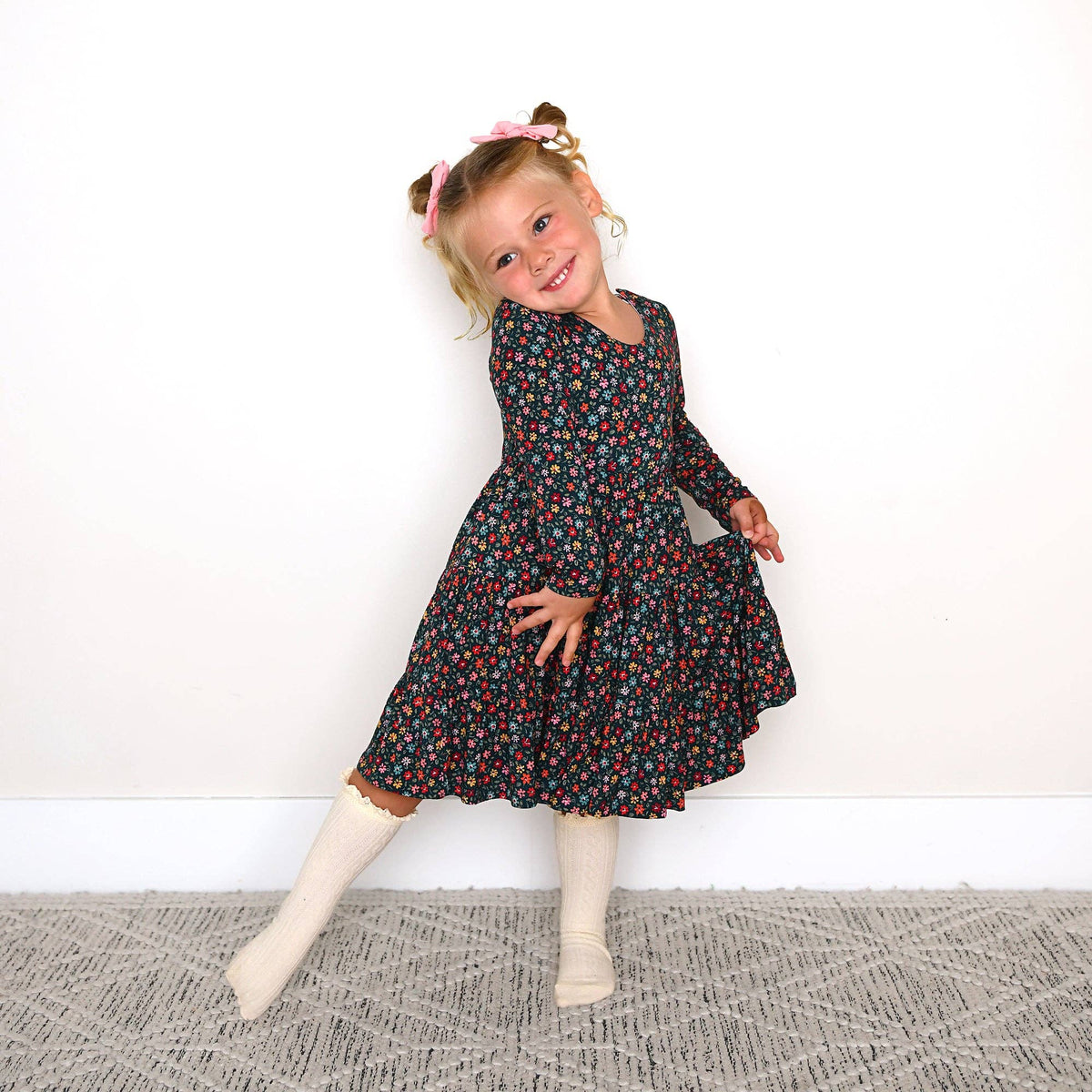 Isabelle SWING DRESS Bamboo Floral Kids Clothing Outfit