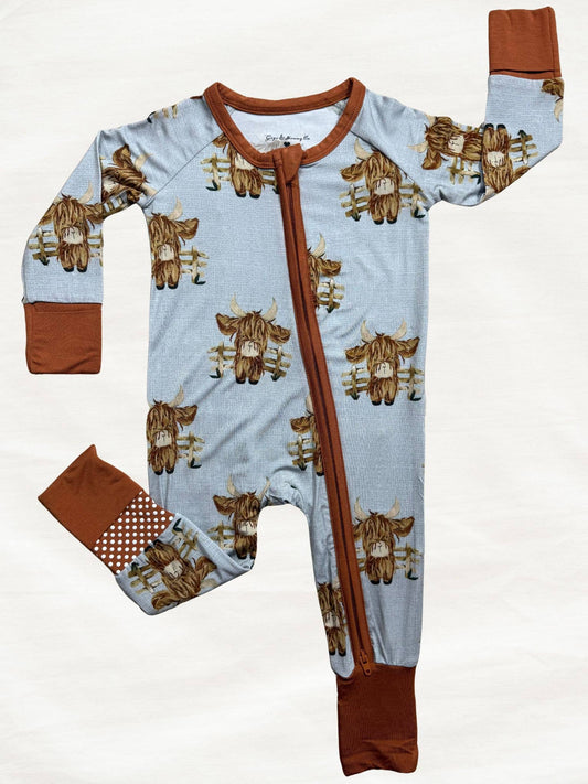Duke Highland Cow Zippy Pajama