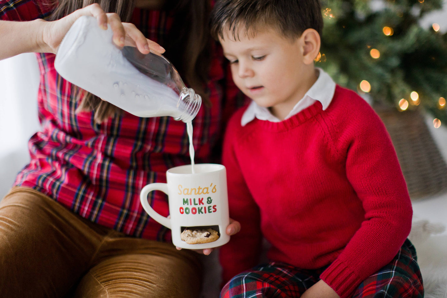 Santa’s Milk & Cookies Christmas Ceramic Mug, White