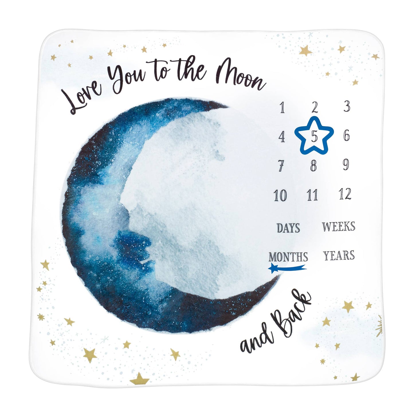 Lillian Rose To the Moon and Back Baby Milestone Blanket