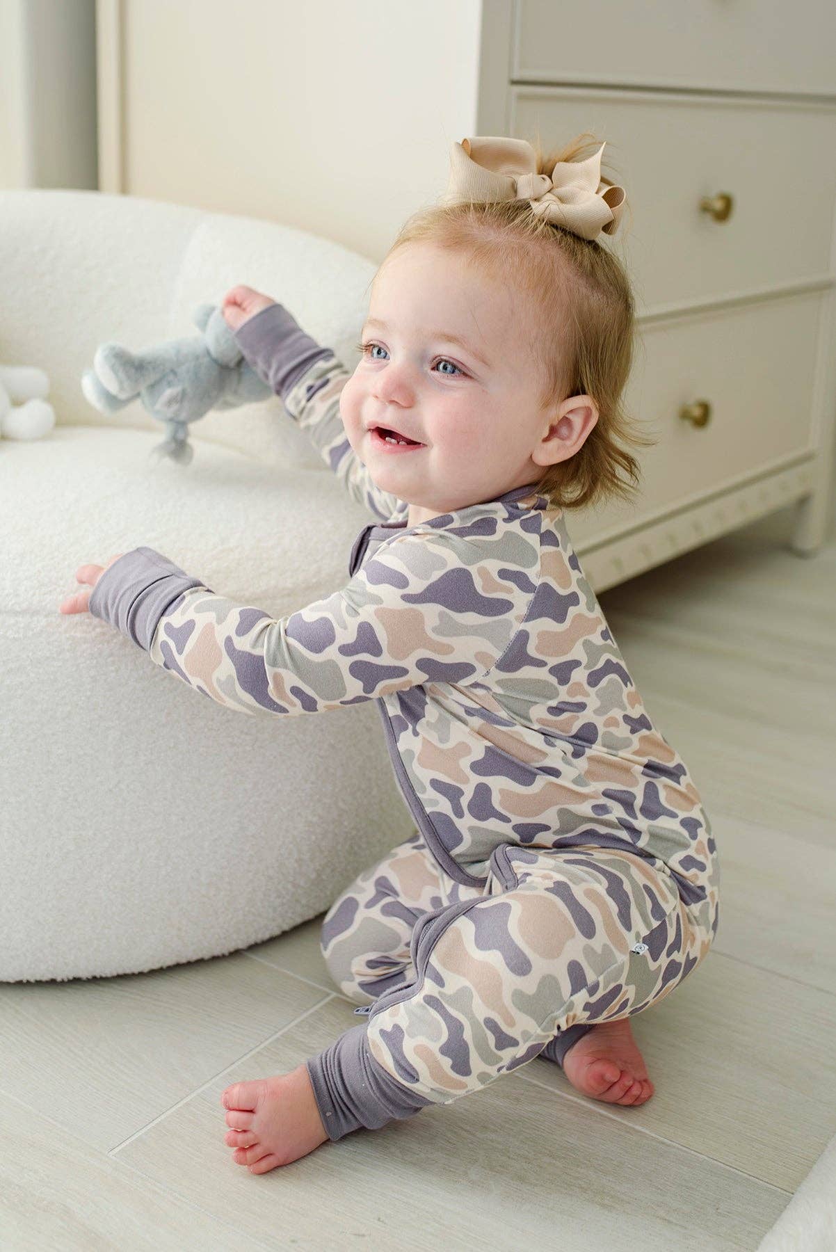 Convertible Zip Romper | Camo Cutie