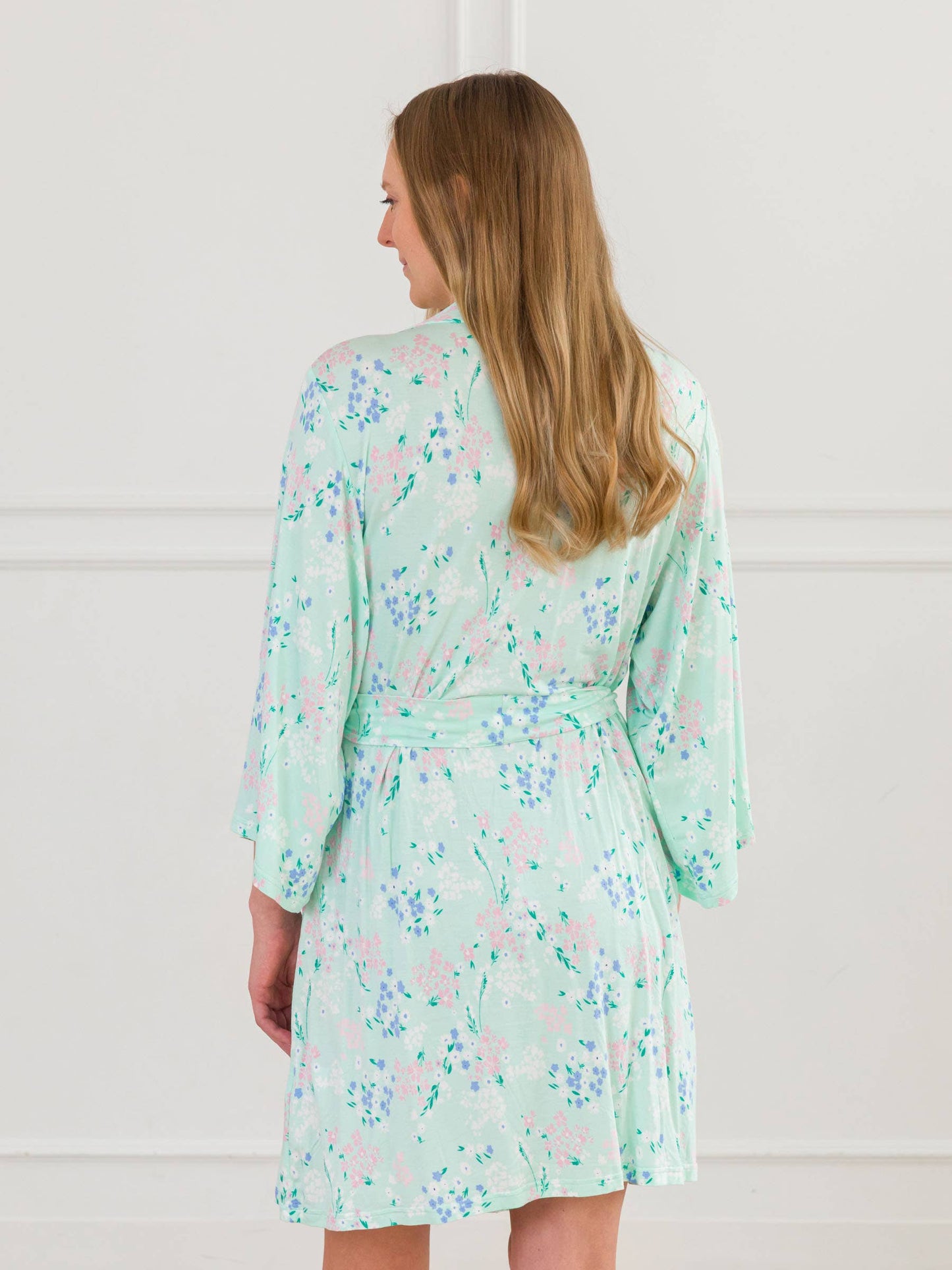SoftSnooze™ Women's Bamboo Viscose Mint Meadow Mommy & Me Maternity Robe