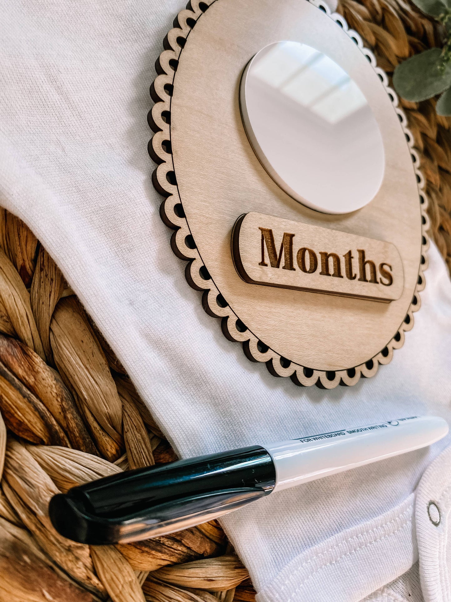 Scalloped Edge Monthly Milestone Dry Erase Sign