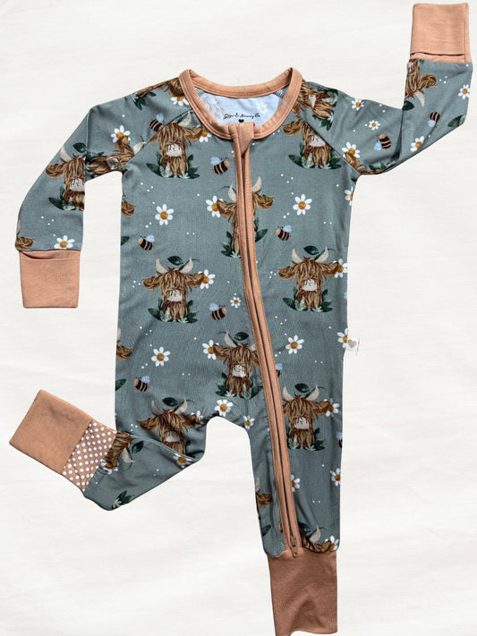 Daisy Mae Highland Cow Zippy Pajama